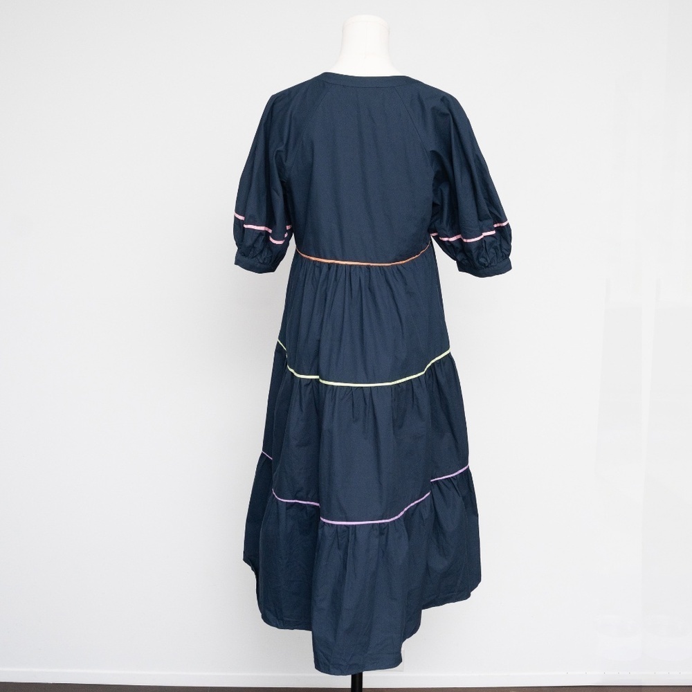 English Factory | Short Puff Sleeve Dress with Piping Detail - Picture 5 of 14